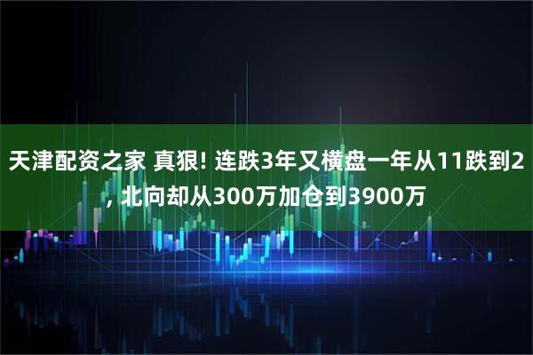 天津配资之家 真狠! 连跌3年又横盘一年从11跌到2, 北向却从300万加仓到3900万